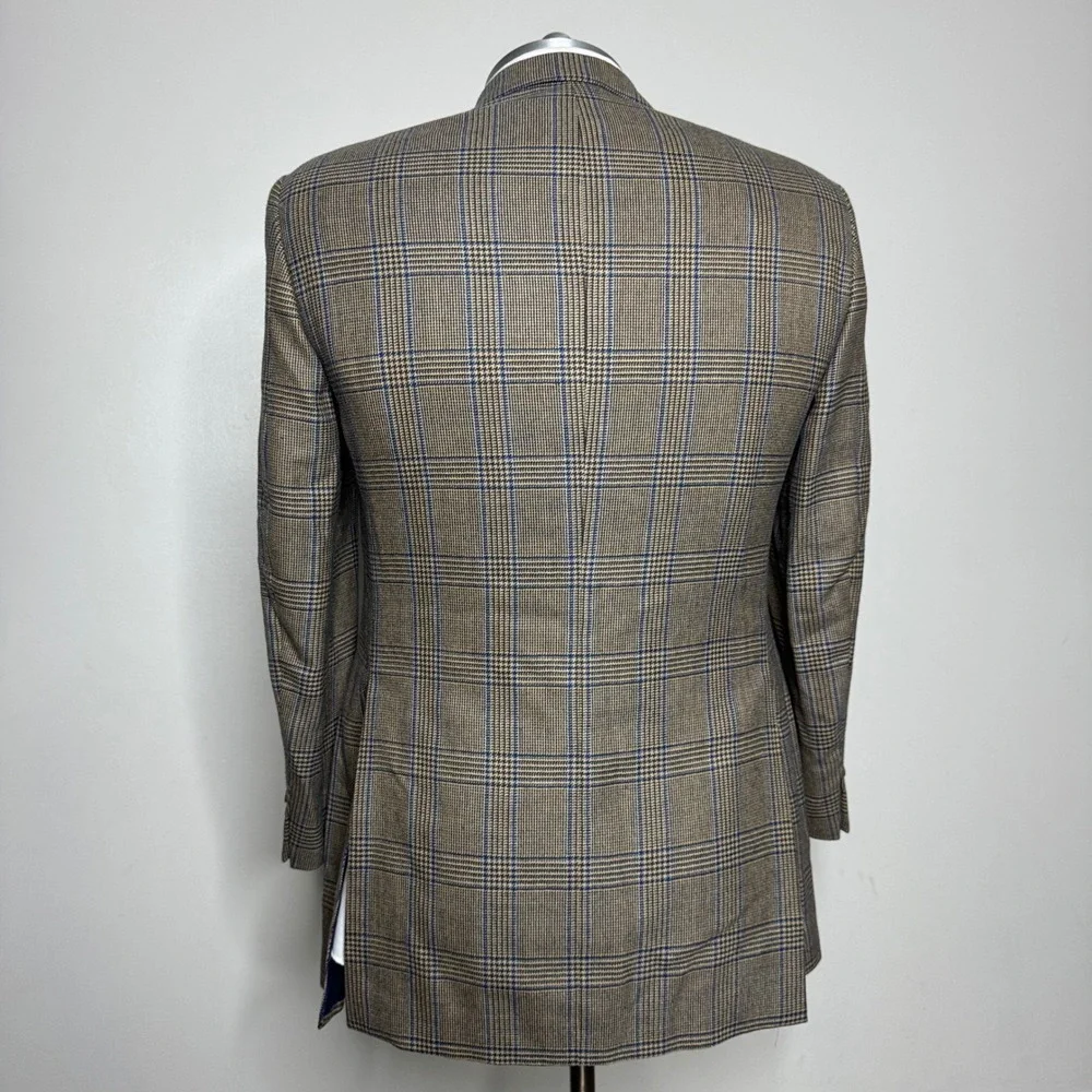 Samuelsohn‎ Super 100s Wool Plaid Blazer Jacket 42L SB Greenwhich